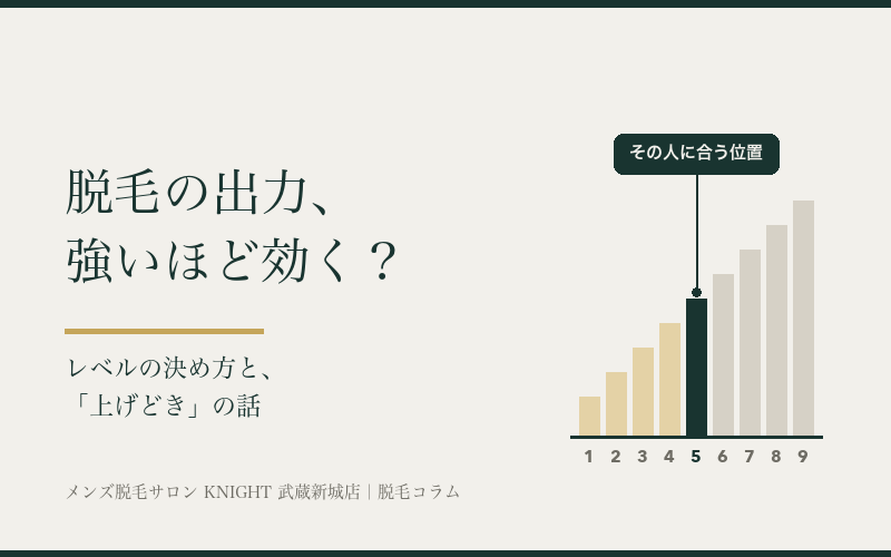 脱毛の出力は強いほど効く？レベルの決め方と上げどき｜KNIGHT武蔵新城店